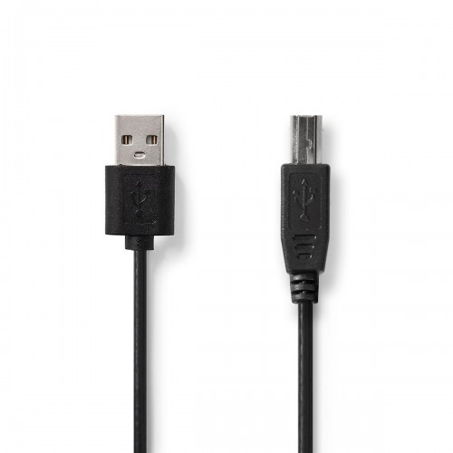 USB-Kabel | USB 2.0 | USB-A Male | USB-B Male | 7.5 W | 480 Mbps | Vernikkeld | 1.00 m | Rond | PVC | Zwart | Label - ccgt60100bk10
