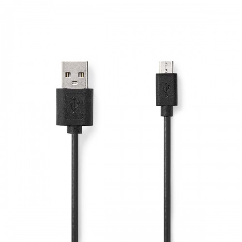 USB-Kabel | USB 2.0 | USB-A Male | USB Micro-B Male | 7.5 W | 480 Mbps | Vernikkeld | 1.00 m | Rond | PVC | Zwart | Label - ccgt60500bk10