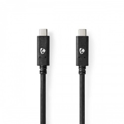 USB-Kabel | USB 3.2 Gen 2 | USB-C™ Male | USB-C™ Male | 100 W | 4K@60Hz | 10 Gbps | Vernikkeld | 1.00 m | Rond | PVC | Zwart | Doos - ccgw64750bk10