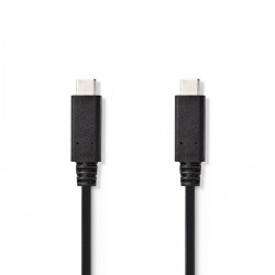 USB-Kabel | USB 3.2 Gen 2 | USB-C™ Male | USB-C™ Male | 15 W | 10 Gbps | Vernikkeld | 1.00 m | Rond | PVC | Zwart | Label - ccgt64750bk10
