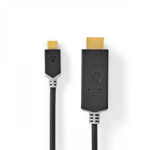 USB-C™ Adapter | USB 3.2 Gen 1 | USB-C™ Male | HDMI™ Connector | 4K@60Hz | 1.00 m | Rond | Verguld | PVC | Antraciet | Doos - ccbw64655at10