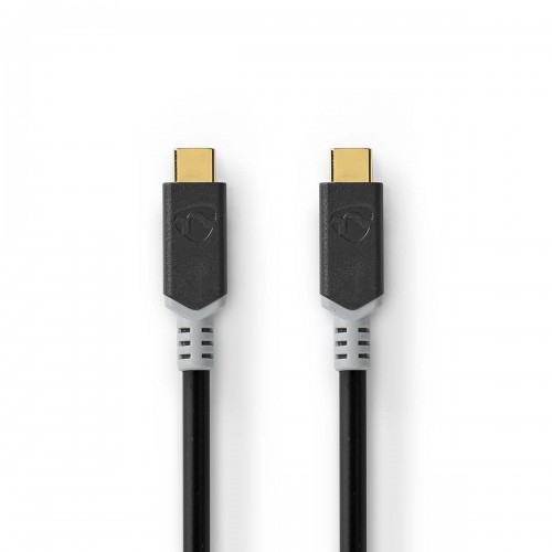 USB-Kabel | USB 3.2 Gen 2x2 | USB-C™ Male | USB-C™ Male | 100 W | 4K@60Hz | 20 Gbps | Verguld | 1.00 m | Rond | PVC | Antraciet | Window Box - ccbw64020at10