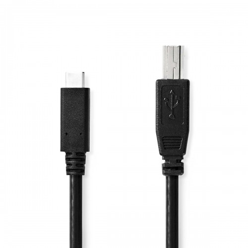 USB-Kabel | USB 2.0 | USB-C™ Male | USB-B Male | 480 Mbps | Vernikkeld | 2.00 m | Rond | PVC | Zwart | Doos - ccgb60650bk20