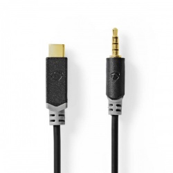 USB-C™ Adapter | USB 2.0 | USB-C™ Male | 3,5 mm Male | 1.00 m | Rond | Verguld | PVC | Zwart | Doos - ccbw65950at10
