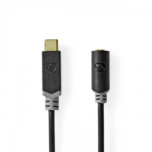 USB-C™ Adapter | USB 2.0 | USB-C™ Male | 3,5 mm Female | 1.00 m | Rond | Verguld | PVC | Zwart | Doos - ccbw65960at10