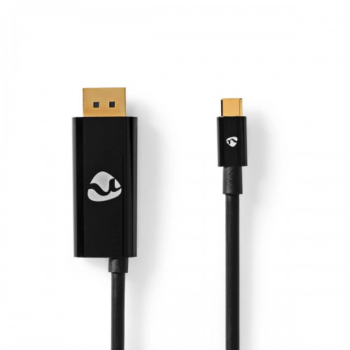 USB-C™ Adapter | USB 3.2 Gen 1 | USB-C™ Male | DisplayPort Male / USB-C™ Female | 8K@30Hz | 2.00 m | Rond | Vernikkeld | PVC | Zwart | Envelop - ccgp64355bk20
