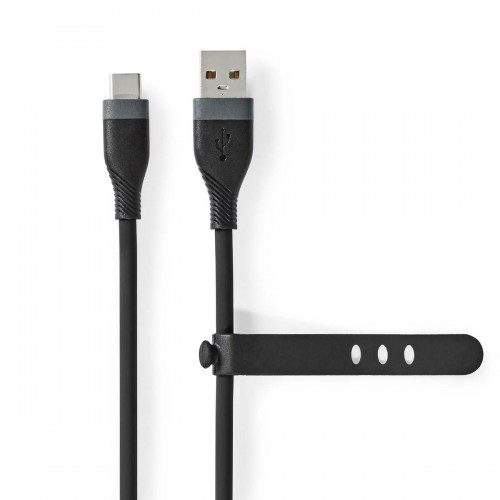 USB-Kabel | USB 2.0 | USB-A Male | USB-C™ Male | 15 W | 480 Mbps | Vernikkeld | 1.50 m | Rond | Silicone | Zwart | Doos - ccgb60800bk15