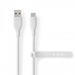 USB-Kabel | USB 2.0 | USB-A Male | USB-C™ Male | 15 W | 480 Mbps | Vernikkeld | 1.50 m | Rond | Silicone | Wit | Doos - ccgb60800wt15