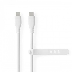 USB-Kabel | USB 2.0 | USB-C™ Male | USB-C™ Male | 60 W | 480 Mbps | Vernikkeld | 1.50 m | Rond | Silicone | Wit | Doos - ccgb60820wt15