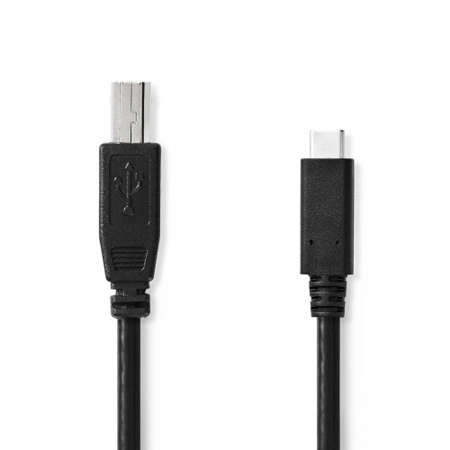 USB-Kabel | USB 2.0 | USB-C™ Male | USB-B Male | 480 Mbps | Vernikkeld | 1.00 m | Rond | PVC | Zwart | Label - ccgl60650bk10