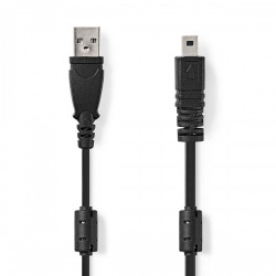 USB-Kabel | USB 2.0 | USB-A Male | US-E6 8-pins Male | 480 Mbps | Vernikkeld | 2.00 m | Rond | PVC | Zwart | Label - ccgl60810bk20