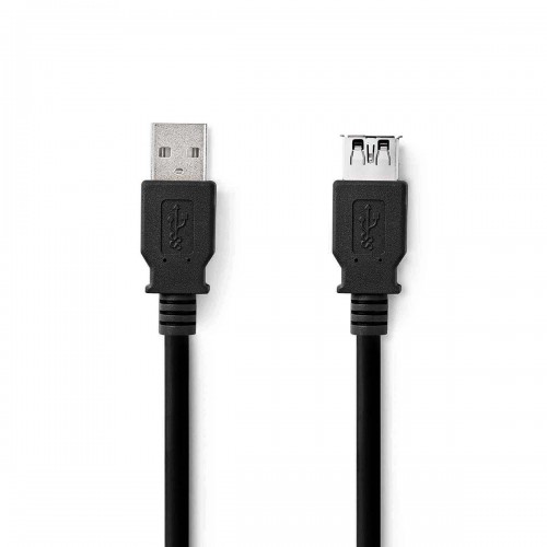 USB-Kabel | USB 3.2 Gen 1 | USB-A Male | USB-A Female | 5 Gbps | Vernikkeld | 1.00 m | Rond | PVC | Zwart | Label - ccgl61010bk10
