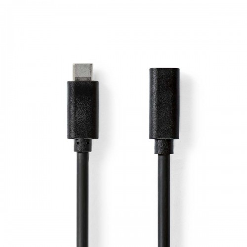 USB-Kabel | USB 3.2 Gen 1 | USB-C™ Male | USB-C™ Female | 60 W | 4K@60Hz | 5 Gbps | Vernikkeld | 1.00 m | Rond | PVC | Zwart | Label - ccgl64010bk10