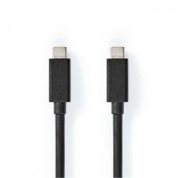 USB-Kabel | USB 3.2 Gen 2x2 | USB-C™ Male | USB-C™ Male | 100 W | 4K@60Hz | 20 Gbps | Vernikkeld | 2.00 m | Rond | PVC | Zwart | Label - ccgl64020bk20