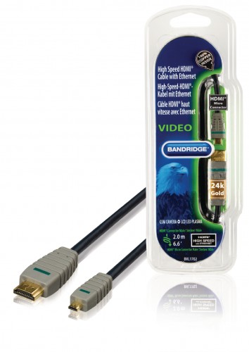 High Speed HDMI kabel met Ethernet HDMI-Connector - HDMI Micro-Connector Male 2.00 m Blauw - bvl1702