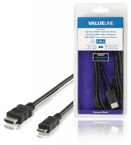 High Speed HDMI kabel met Ethernet HDMI-Connector - HDMI Mini-Connector Male 2.00 m Zwart - vlmb34500b20