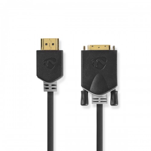 HDMI™ Kabel | HDMI™ Connector | DVI-D 24+1-Pins Male | 1080p | Verguld | 2.00 m | Recht | PVC | Antraciet | Window Box met Euro Lock - ccbw34800at20