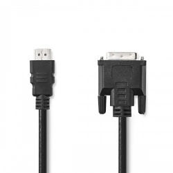 HDMI™ Kabel | HDMI™ Connector | DVI-D 24+1-Pins Male | 1080p | Vernikkeld | 3.00 m | Recht | PVC | Zwart | Envelop - ccgp34800bk30
