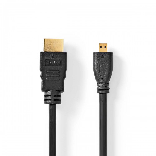High Speed ​​HDMI™-Kabel met Ethernet | HDMI™ Connector | HDMI™ Micro-Connector | 4K@30Hz | 10.2 Gbps | 1.50 m | Rond | PVC | Zwart | Envelop - cvgp34700bk15