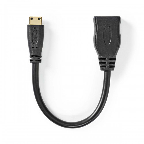 High Speed ​​HDMI™-Kabel met Ethernet | HDMI™ Connector | HDMI™ Mini-Connector | 4K@30Hz | 10.2 Gbps | 0.20 m | Rond | PVC | Zwart | Polybag - cvgp34590bk02