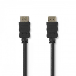 High Speed ​​HDMI™-Kabel met Ethernet | HDMI™ Connector | HDMI™ Connector | 4K@30Hz | 18 Gbps | 50.0 m | Rond | PVC | Zwart | Label - cvgt34620bk500