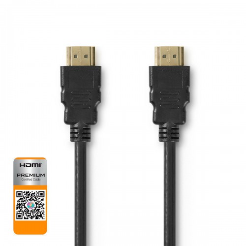 Premium High Speed ​​HDMI™-Kabel met Ethernet | HDMI™ Connector | HDMI™ Connector | 4K@60Hz | 18 Gbps | 5.00 m | Rond | PVC | Zwart | Polybag - cvgp34050bk50