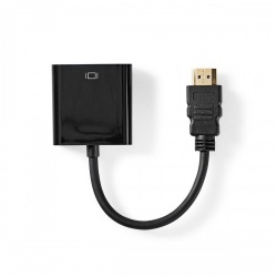 HDMI™ Kabel | HDMI™ Connector | VGA Female 15p | 1080p | Vernikkeld | 0.20 m | Recht | PVC | Zwart | Label - ccgt34900bk02