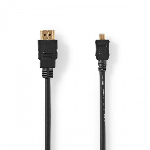 High Speed ​​HDMI™-Kabel met Ethernet | HDMI™ Connector | HDMI™ Micro-Connector | 4K@30Hz | 10.2 Gbps | 1.50 m | Rond | PVC | Zwart | Label - cvgt34700bk15