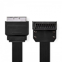 SCART-Kabel | SCART Male | SCART Male | Vernikkeld | 480p | 2.00 m | Plat | PVC | Zwart | Envelop - cvgp31045bk20