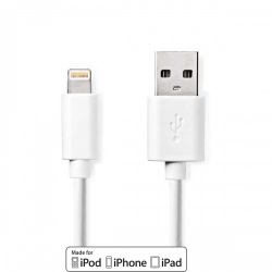 Lightning Kabel | USB 2.0 | Apple Lightning 8-Pins | USB-A Male | 480 Mbps | Vernikkeld | 1.00 m | Rond | PVC | Wit | Doos - ccgb39300wt10