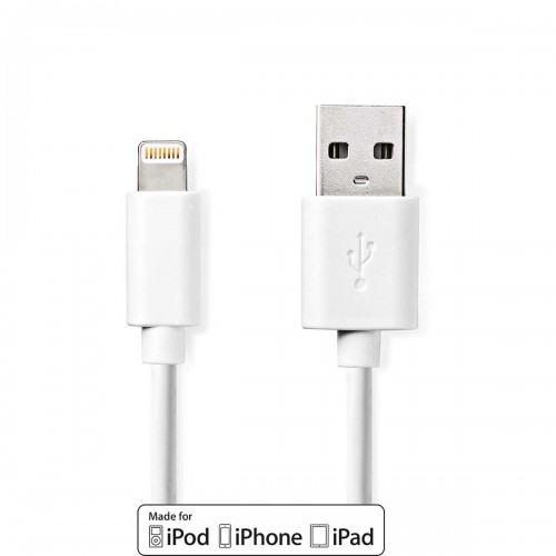 Lightning Kabel | USB 2.0 | Apple Lightning 8-Pins | USB-A Male | 480 Mbps | Vernikkeld | 1.00 m | Rond | PVC | Wit | Doos - ccgw39300wt10