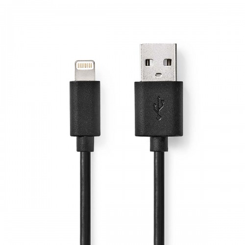 Lightning Kabel | USB 2.0 | Apple Lightning 8-Pins | USB-A Male | 480 Mbps | Vernikkeld | 2.00 m | Rond | PVC | Zwart | Label - ccgl39300bk20