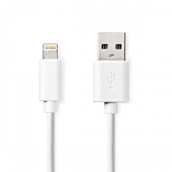 Lightning Kabel | USB 2.0 | Apple Lightning 8-Pins | USB-A Male | 480 Mbps | Vernikkeld | 1.00 m | Rond | PVC | Wit | Label - ccgl39300wt10