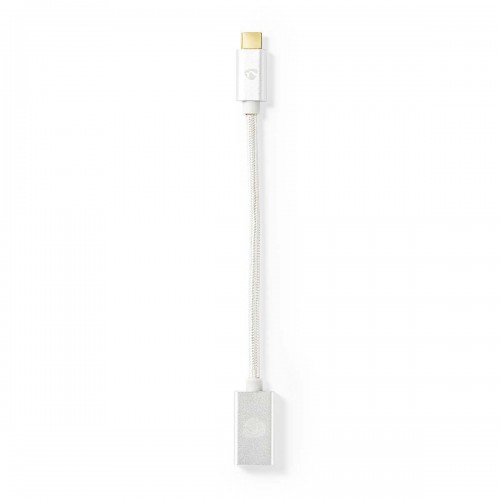 USB-C™ Adapter | USB 3.2 Gen 1 | USB-C™ Male | USB-A Female | 5 Gbps | 0.20 m | Rond | Verguld | Gevlochten / Nylon | Zilver | Cover Window Box - cctb61710al015