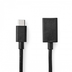 USB-C™ Adapter | USB 3.2 Gen 1 | USB-C™ Male | USB-A Female | 5 Gbps | 0.15 m | Rond | Vernikkeld | PVC | Zwart | Envelop - ccgp61710bk02