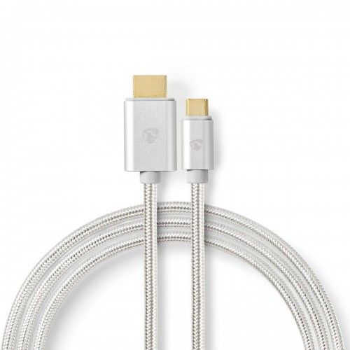 USB-C™ Adapter | USB 3.2 Gen 1 | USB-C™ Male | HDMI™ Connector | 4K@60Hz | 18 Gbps | 2.00 m | Rond | Verguld | Gevlochten / Nylon | Aluminium | Cover Window Box - cctb64655al20