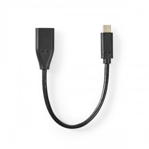 USB-C™ Adapter | USB 3.2 Gen 1 | USB-C™ Male | USB-A Female | 5 Gbps | OTG | 0.20 m | Rond | Vernikkeld | PVC | Zwart | Label - ccgt61710bk02