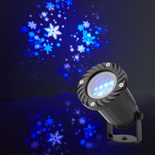 Decoratieve Verlichting | LED sneeuwvlok projector | Witte en blauwe ijskristallen | Binnen & Buiten - clpr1