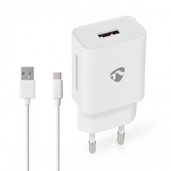 Oplader | 12 W | Snellaad functie | 1x 2.4 A | Outputs: 1 | USB-A | USB Type-C™ (Los) Kabel | 1.00 m | Single Voltage Output - wchac242awt
