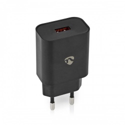 Oplader | 18 W | Snellaad functie | 1.5 / 2.0 / 3.0 A | Outputs: 1 | USB-A | Geen Kabel Inbegrepen | Automatische Voltage Selectie - wcqc302abk