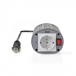 Inverter Gemodificeerde Sinusgolf | Ingangsvoltage: 24 V DC | Apparaat stroomoutput: 1 | 230 V AC 50 Hz | 150 W | Piekvermogen: 300 W | Type stopcontact: F (CEE 7/3) / USB | Sigarettenaansteker | Zilver - pims15024