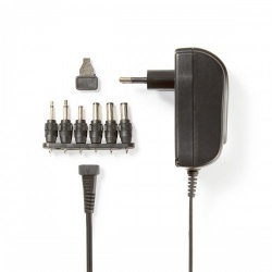 Universele AC-Stroomadapter | 18 W | 3 - 12 V DC | 1.80 m | 2.1 A | 6 plug(s) | Zwart - acpa002