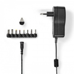 Universele AC-Stroomadapter | 18 W | 3 - 12 V DC | 1.10 m | 1.5 A | 8 plug(s) | Zwart - acpa109