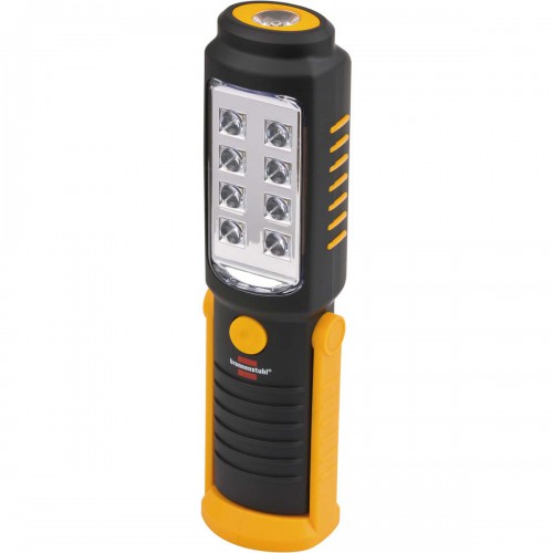 Draagbare inspectie-LED-lamp met 8 + 1 heldere SMD-LED's (op batterijen, brandduur max. 10 uur, draaibare haak, magneet) - 1175410010