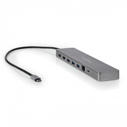 USB Multi-Port Adapter | USB 3.2 Gen 1 | USB-C™ Male | Micro SD / RJ45 Female / SD / 2x HDMI™ / 2x USB-C™ / 3x USB-A Female | 0.40 m | Rond | Verguld | TPE | Antraciet | Doos - ccbw64260at02