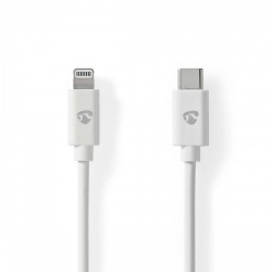 Lightning Kabel | USB 2.0 | Apple Lightning 8-Pins | USB-C™ Male | 480 Mbps | Vernikkeld | 2.00 m | Rond | PVC | Wit | Label - ccgl39650wt20