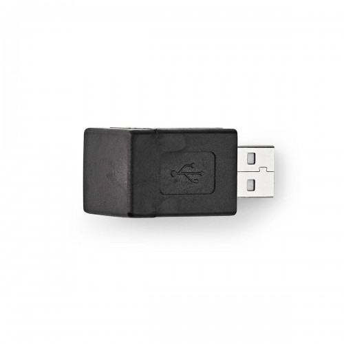 USB-A Adapter | USB 2.0 | USB-A Male | USB-A Female | 480 Mbps | Rond | Vernikkeld | PVC | Zwart | Doos - ccgb60940bk