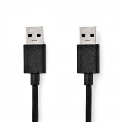 USB-Kabel | USB 3.2 Gen 1 | USB-A Male | USB-A Male | 5 Gbps | Vernikkeld | 1.00 m | Rond | PVC | Zwart | Doos - ccgb61000bk10
