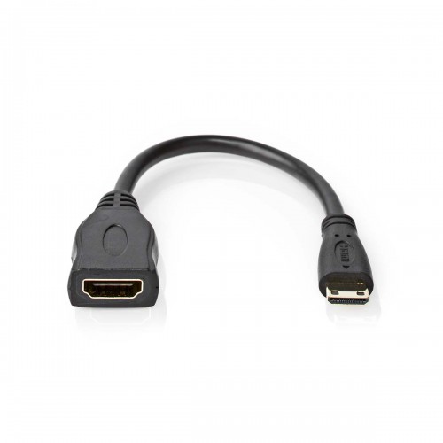 High Speed ​​HDMI™-Kabel met Ethernet | HDMI™ Mini-Connector | HDMI™ Output | 4K@30Hz | 10.2 Gbps | 0.20 m | Rond | PVC | Zwart | Doos - cvgb34590bk02