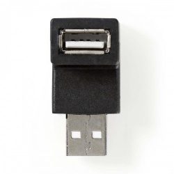 USB-A Adapter | USB 2.0 | USB-A Male | USB-A Female | 480 Mbps | Rond | Vernikkeld | PVC | Zwart | Doos - ccgb60930bk